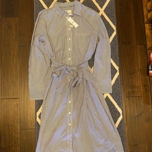 J. Crew Classic Fit Blue Striped Dress Sz 16